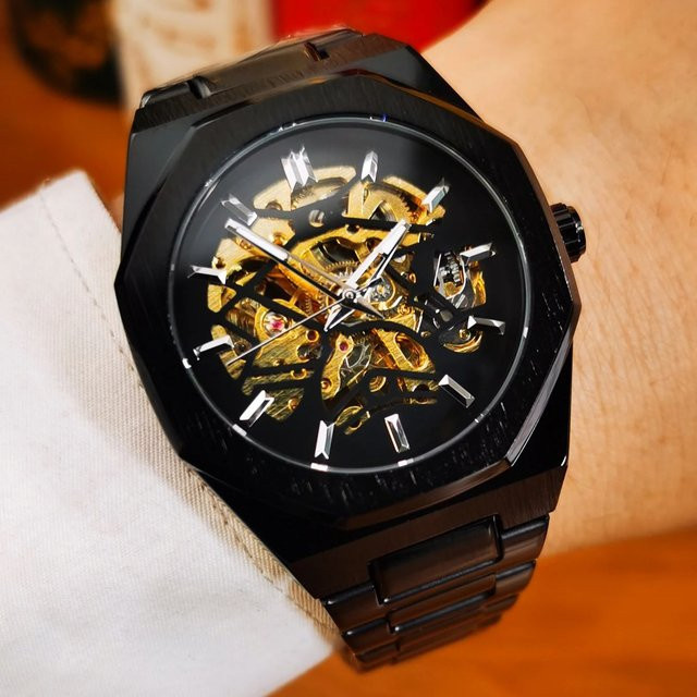 Forsining Armbanduhr Automatik, Edelstahl, Schwarz, Herren - Bild 1