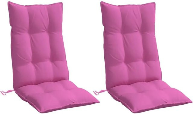 vidaXL Hochlehner-Auflagen 2er-Set Rosa aus wasserabweisendem Oxford-Gewebe, B/H: 120 x 50 cm - Bild 1