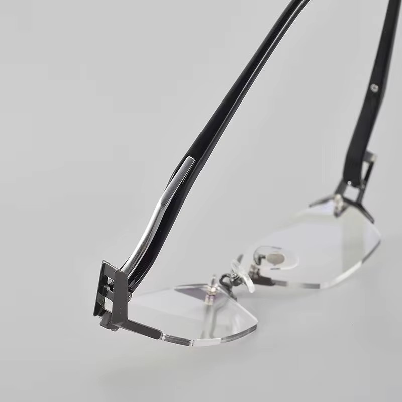 YIHESH Korrektionsbrille, randlos, rechteckig, Metall, Männer - Bild 3