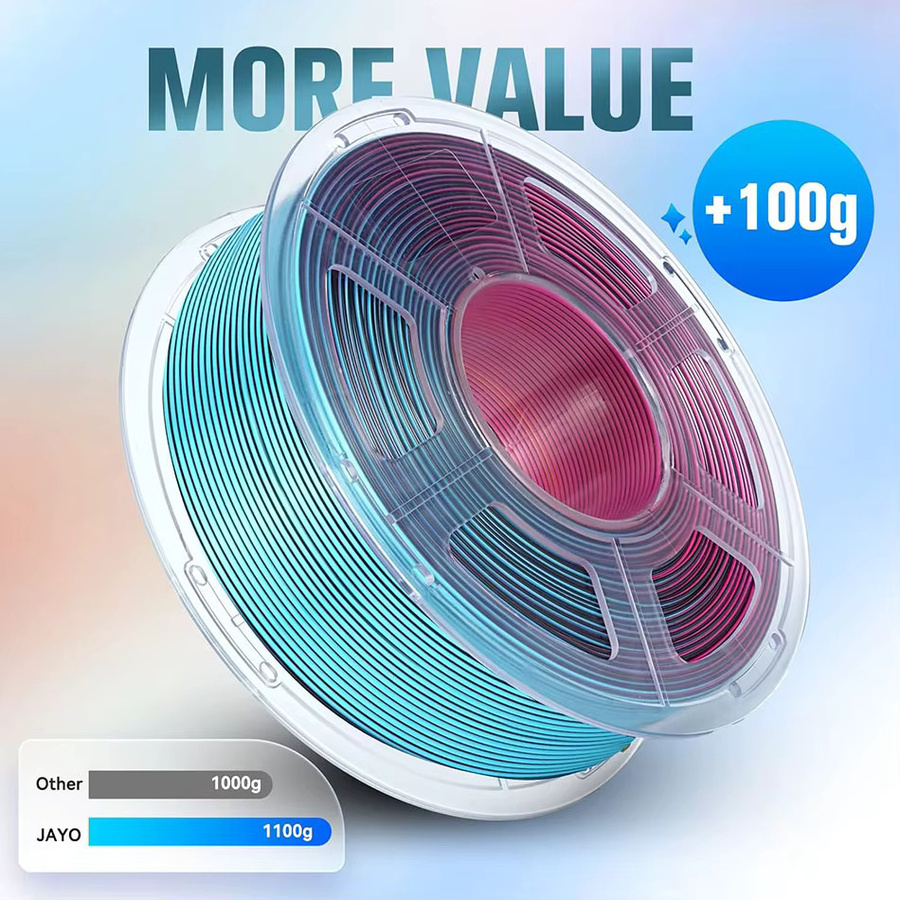 JAYO Silk PLA+ 3D-Drucker-Filament Set, 1,75 mm, 5 Rollen Multicolor mit glänzendem Silk-Effekt für FDM-Drucker - Bild 2