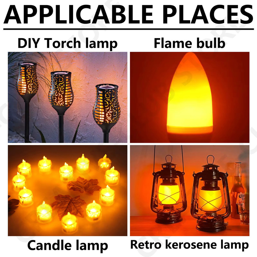 DT&ZM DC 3V Feuerflammen-LED-Dochte für LED-Kerzen in Orange mit Flackernd- und Immer-An-Modus für DIY-Projekte - Bild 6