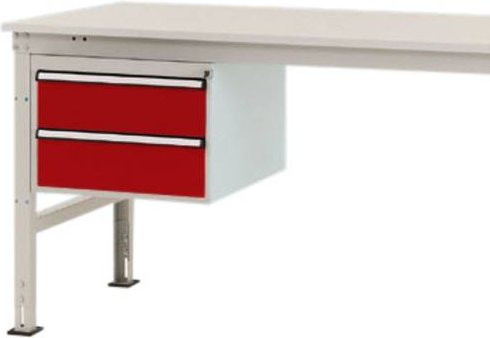 Manuflex Gehäuse-Unterbau Mobil ZB4517.3003 mit 2 Schubfächern, Nutzhöhe: 30 cm, für Tischtiefe: 120 cm - Bild 1