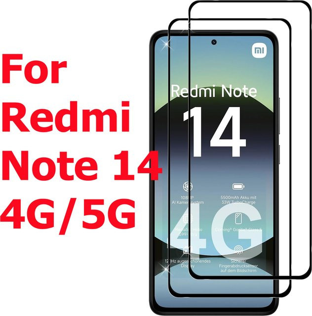 Xiaomi Displayschutz für Redmi Note 14 4G und 5G, transparent und kratzfest - Bild 1