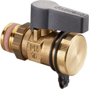 Oventrop Kugelhahn Optiflex DN 15 mit Verschlusskappe aus Messing in Gold/Brassy - Bild 1