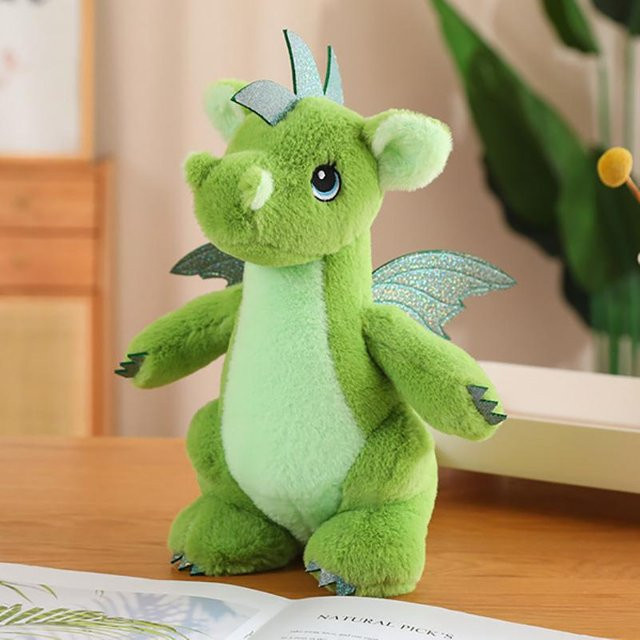 Yiran Health & Beauty Dinosaurier-Stofftier, Plüschtier, Grün Lila Blau, 32cm - Bild 1