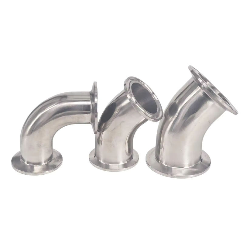 Sanitär Tri Clamp Winkelstück aus 304 Edelstahl in Silber für Rohrverschraubungen - Bild 2