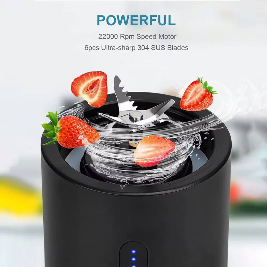 Tragbarer Mixer in Schwarz aus Kunststoff für Smoothies und Shakes mit USB-Ladefunktion - Bild 4