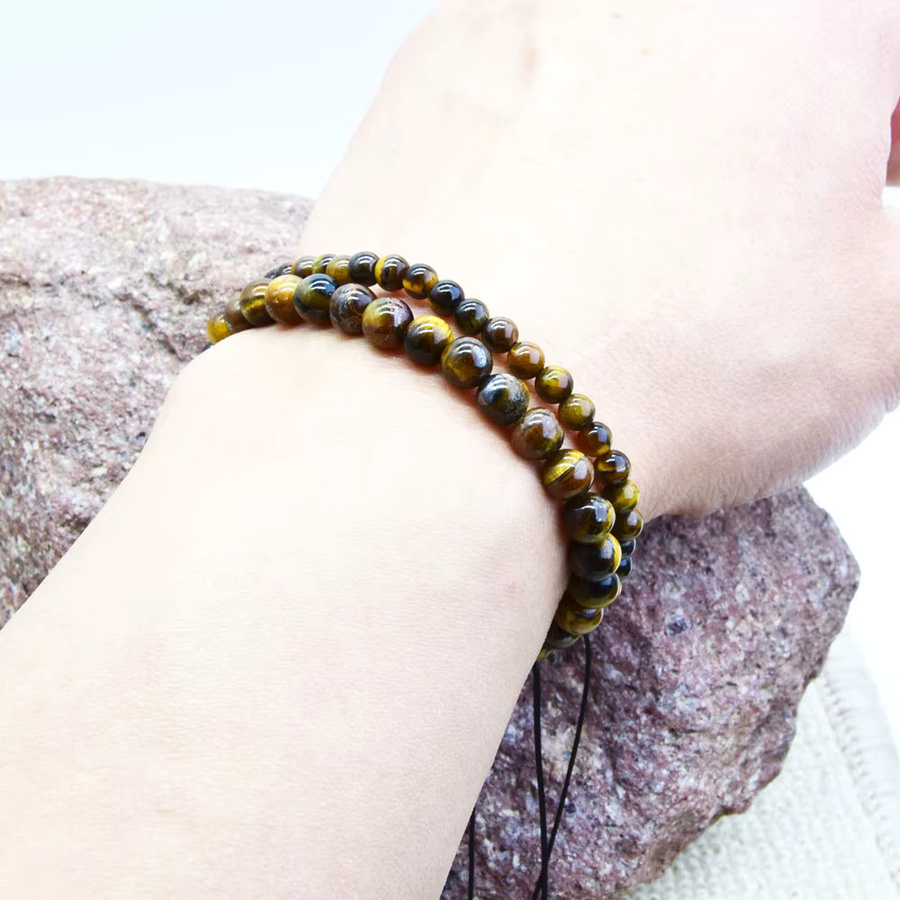 TYSEA Armband, Tigerauge, Lapis Lazuli, Zebra Stein, Perle, Schwarz, Unisex - Bild 3