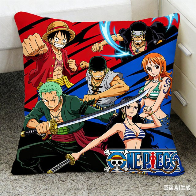 Bandai Dekorativer Kissenbezug mit Anime-Charakter-Aufdruck, quadratisch, Multicolour - Bild 1