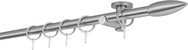 ONDECO Deckenträger Urban 1-läufig mit Rohr und Cardo-Endstück in Edelstahl-Optik, Länge: 360 cm, Durchmesser: 20 mm - Bild 1