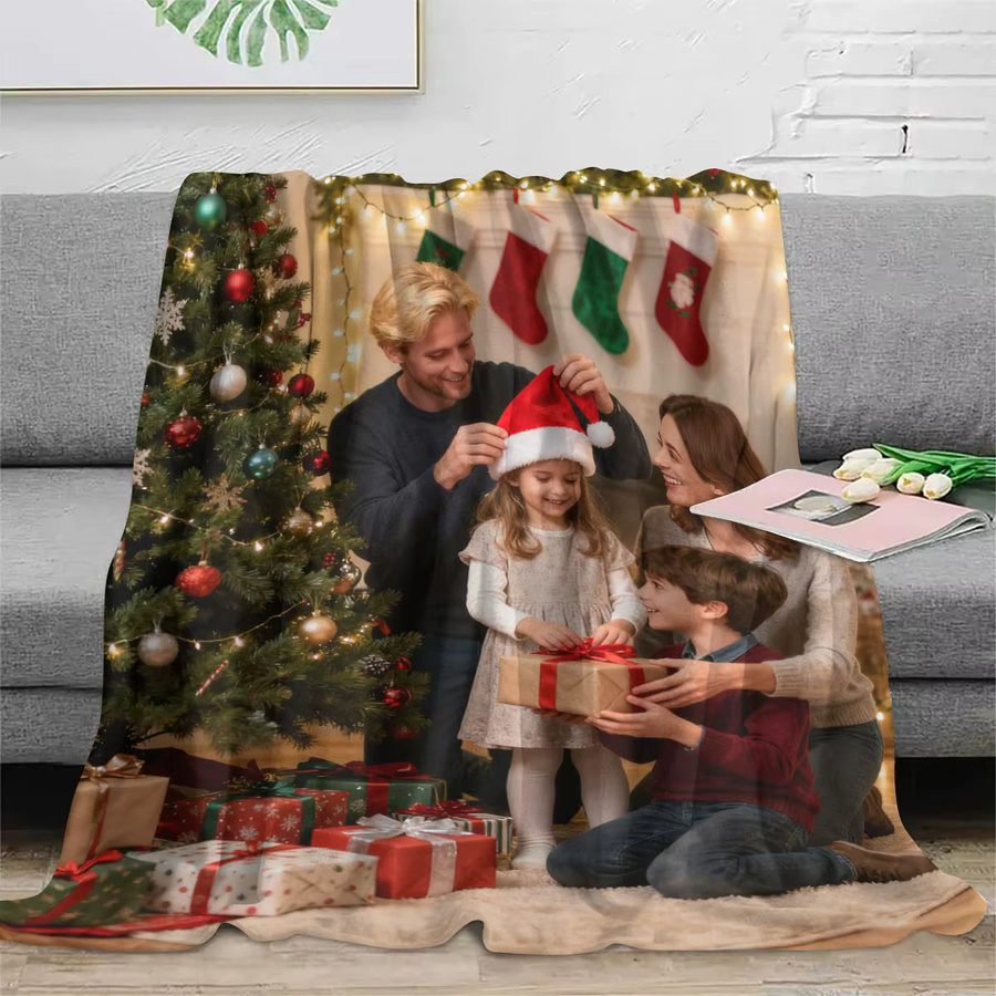 SRH Weihnachts-Baby-Flanellblanke mit niedlichen Weihnachtsmotiven, antistatisch und weich für Kinderbetten - Bild 3
