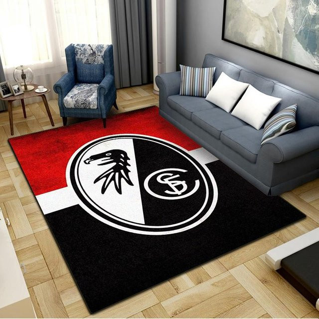 SC Freiburg Teppich in Rot, rutschfeste Bodenmatte aus Polyester für Wohnzimmer, Schlafzimmer oder Kinderzimmer, B x T: 70 x 100 cm - Bild 1