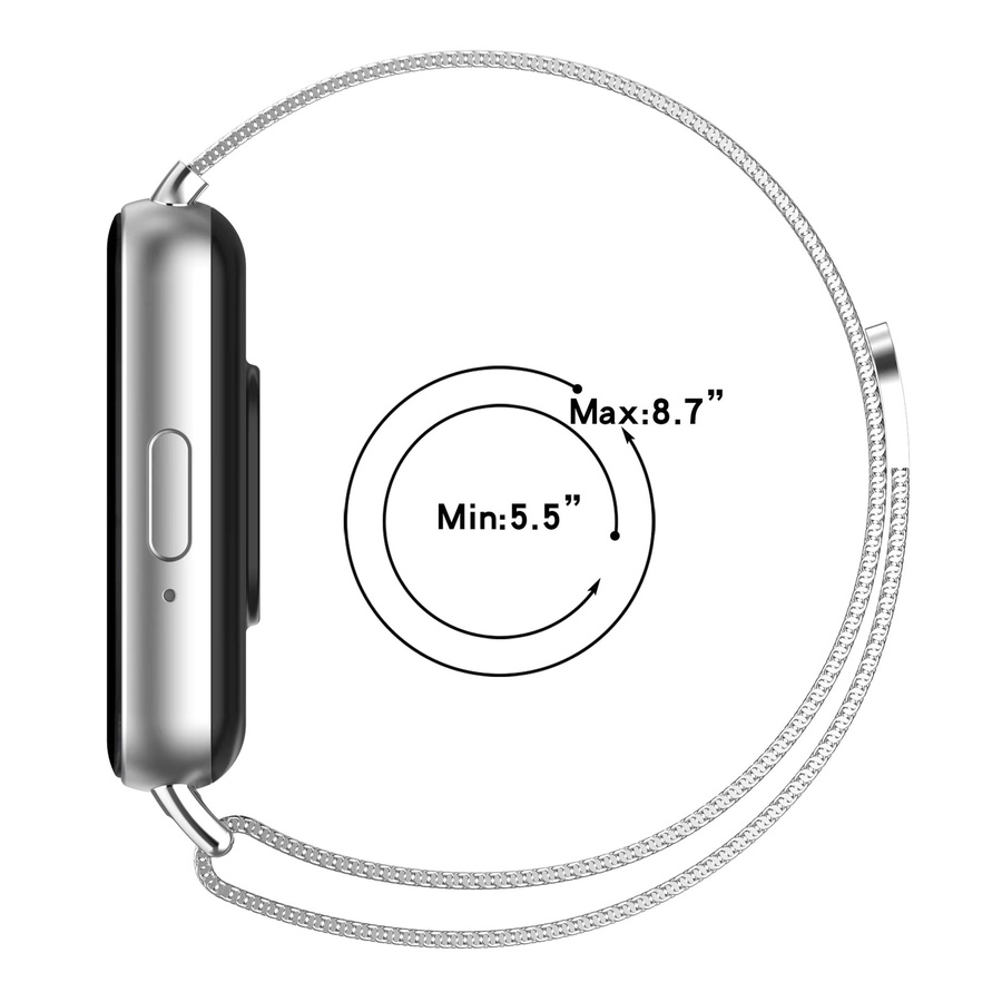 Uhrenarmband Milanese Loop Strap für Samsung Galaxy Fit 3, Edelstahl, Silber, Unisex - Bild 4