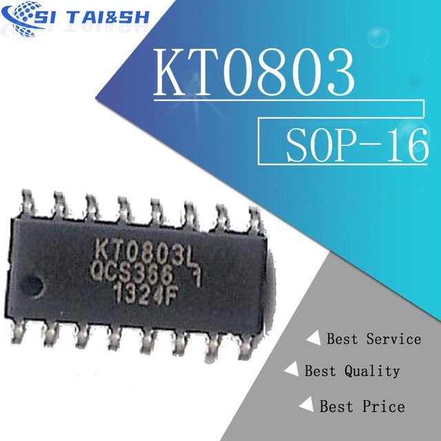 Si Tai&SH KT0803 KT0803L SOP-16 FM Stereo-Start Chip, 5er-Set, Schwarz - Bild 1