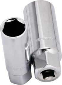 Kraftwerk Zündkerzen-Stecknuss 21 mm 3/8 Zoll 6-kant aus Chrom-Vanadium in Silber - Bild 1