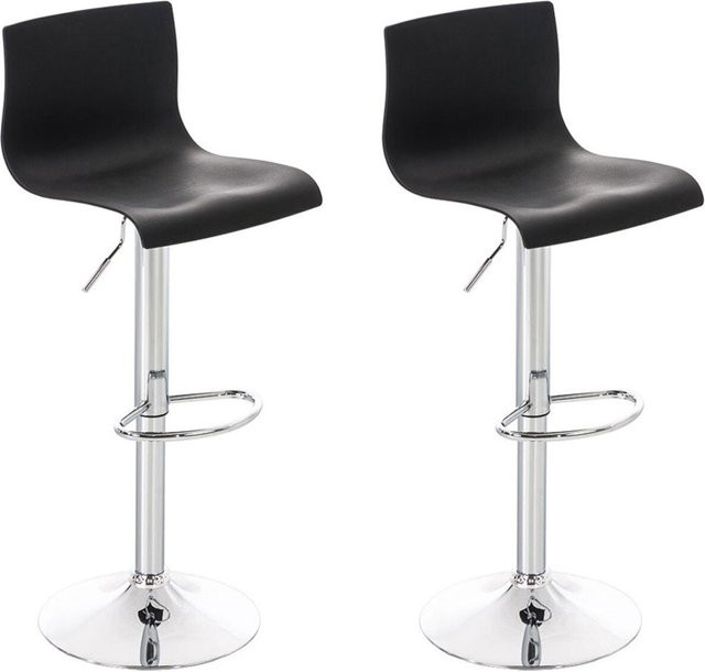 CLP 2er Set Barhocker Hover aus Kunststoff mit Gaslift und Gestell in Chrom-Optik, Farbe: Silber - Bild 1