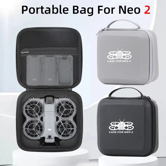 DJI Neo 2 Hartschalen-Aufbewahrungstasche in Grau, kratzfeste und staubdichte Reisetasche als Drohnenzubehör Organizer - Bild 1
