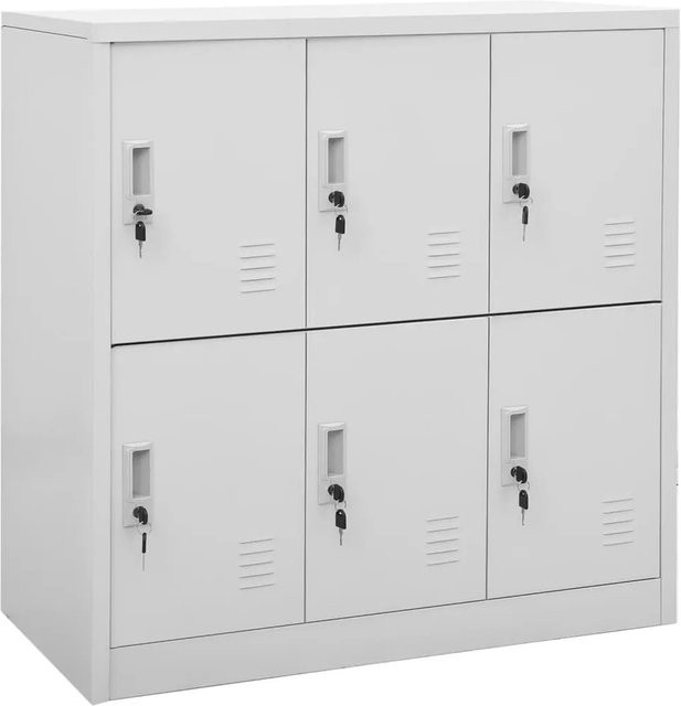 vidaXL Schließfachschränke aus Stahl 2er Set Hellgrau B/T/H: 90 x 45 x 92,5 cm - Bild 1