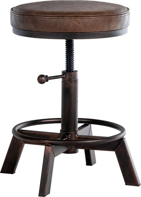 CLP Sitzhocker Destin im Industrial Design mit Kunstlederbezug, gepolstert und höhenverstellbar - Bild 1
