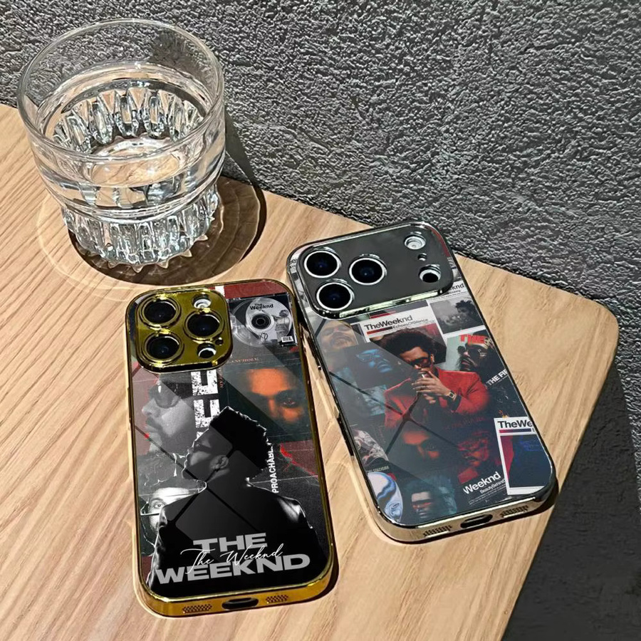 The Weeknd Singer Handyhülle für Apple iPhone 17 16 15 14 13 12 Pro Max Plus mit galvanisiertem Metall-Bumper in Multicolour, stoßfeste Schutzhülle - Bild 2