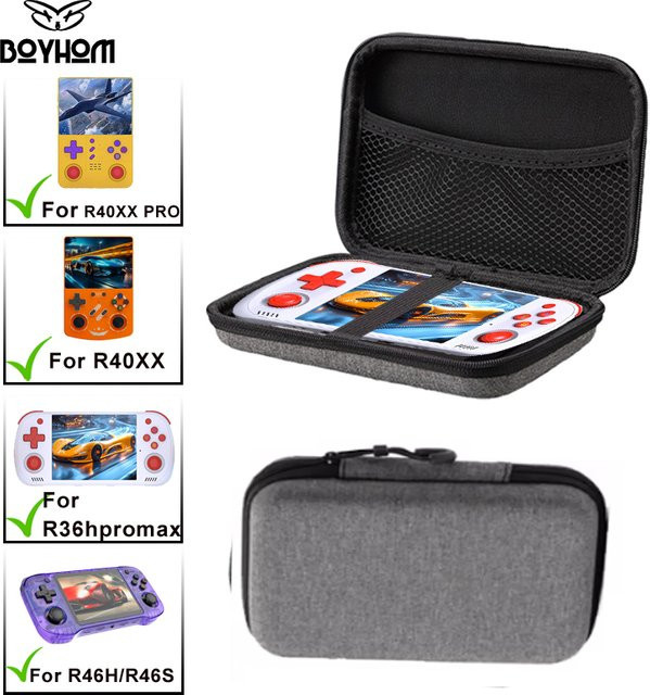 BOYHOM EVA-Hartschalenetui für R36HPROMAX, R40XX, R46H und R40XXPROMAX, tragbare und sturzsichere Spielkonsolentasche in Grau - Bild 1