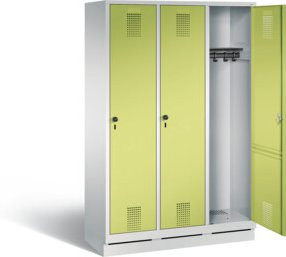 C+P Garderobenschrank Evolo aus Stahl mit Front in Viridingrün und Korpus in Lichtgrau, H x B x T: 180 x 120 x 50 cm - Bild 1