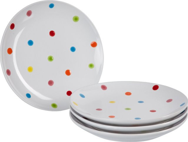 Kuchenteller Kunterbunt von Moderne Hausfrau, 4 Stück, Multicolor und Weiss - Bild 1