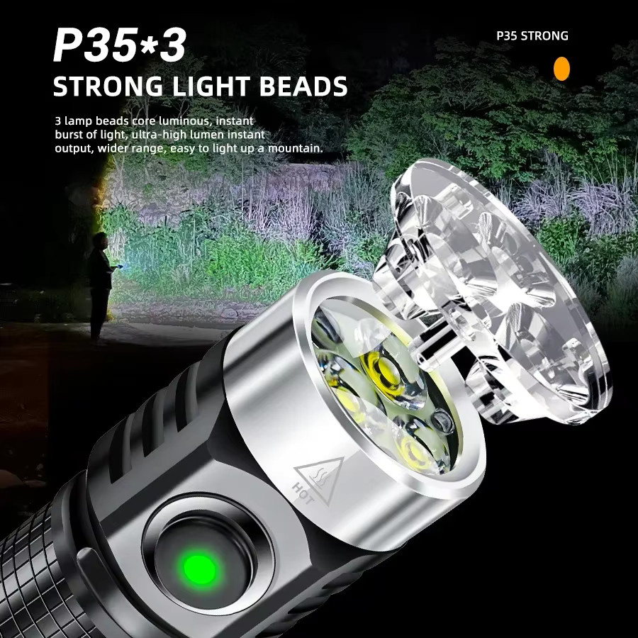 NEWBIRTH LED-Schlüsselanhänger-Taschenlampe in Schwarz mit 1000 lm, tragbare Mini-Taschenlampe mit Magnet, Flutlicht und IP68-Schutz - Bild 4