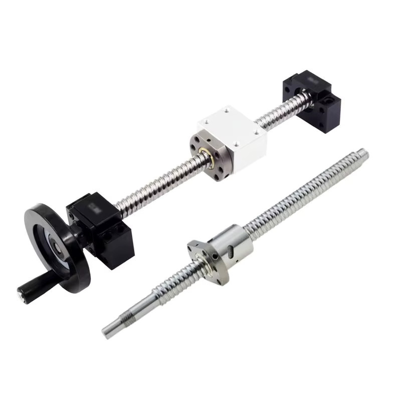 Kugelumlaufspindel Set RM2005 C7 mit Kugelmutter, Mutterngehäuse, BK/BF15 Endstützen und Handrad für CNC-Teile, Farbe: Silber - Bild 2