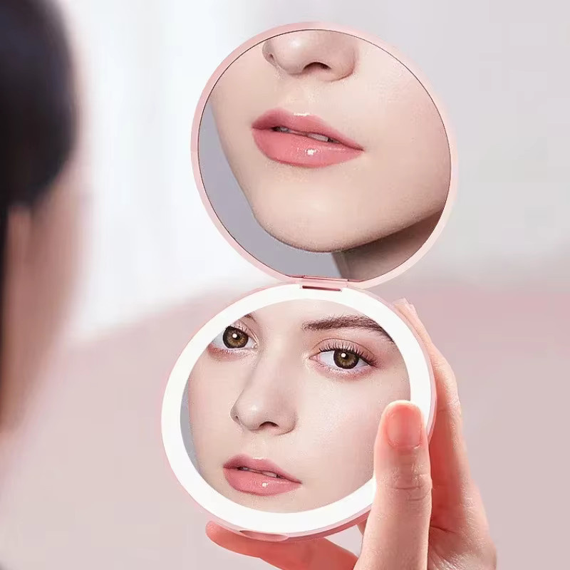 cosmomiro Make-up Kompaktspiegel mit LED-Licht, Damen - Bild 2