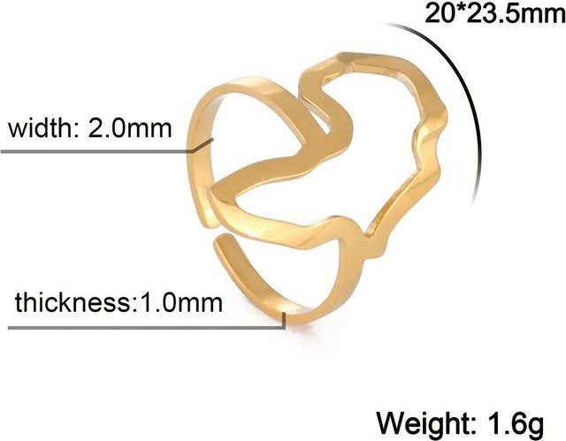 Ring Afrika Kartenring, Edelstahl, Gold, Damen, resizable - Bild 1