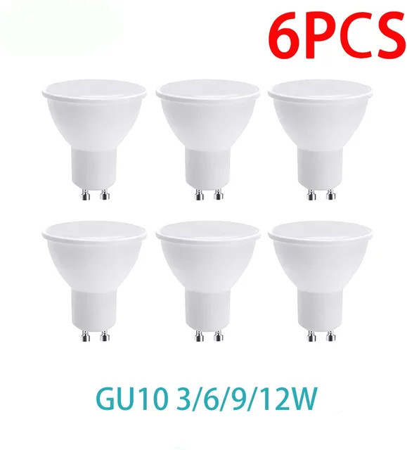 6er Set GU10 LED-Scheinwerfer 220V mit 180-Grad-Abstrahlwinkel in Weiß - Bild 1