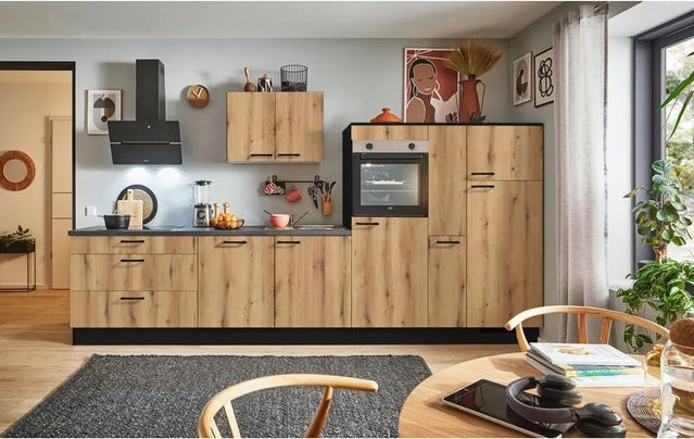 pino Küchenzeile Evoke Eiche mit 1 Geräteschrank und 1 Apothekerschrank, B/T/H: 360 x 60 x 174 cm - Bild 1