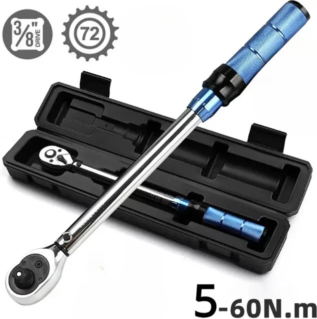 Voreinstellbarer Drehmomentschlüssel mit 3/8 Zoll Vierkantantrieb, 5-60 N.m, Blau - Bild 1