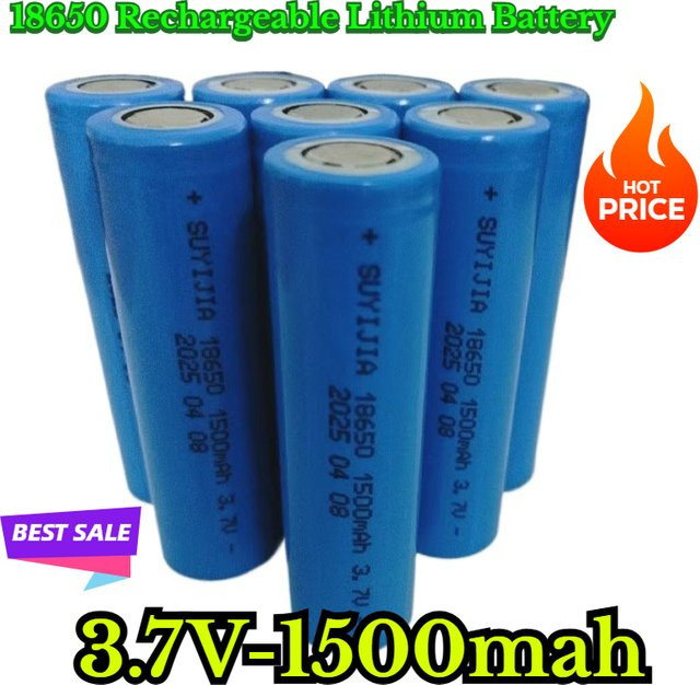 SUYIJIA 18650 Lithium-Ionen Akku 3,7 V 1500 mAh in Blau für Stirnlampen, Mini-Lüfter und Taschenlampen - Bild 1