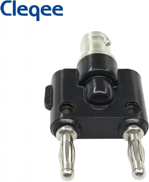 Cleqee P7006 BNC Buchse auf Dual 4mm Bananen Stecker Adapter in Schwarz - Bild 1