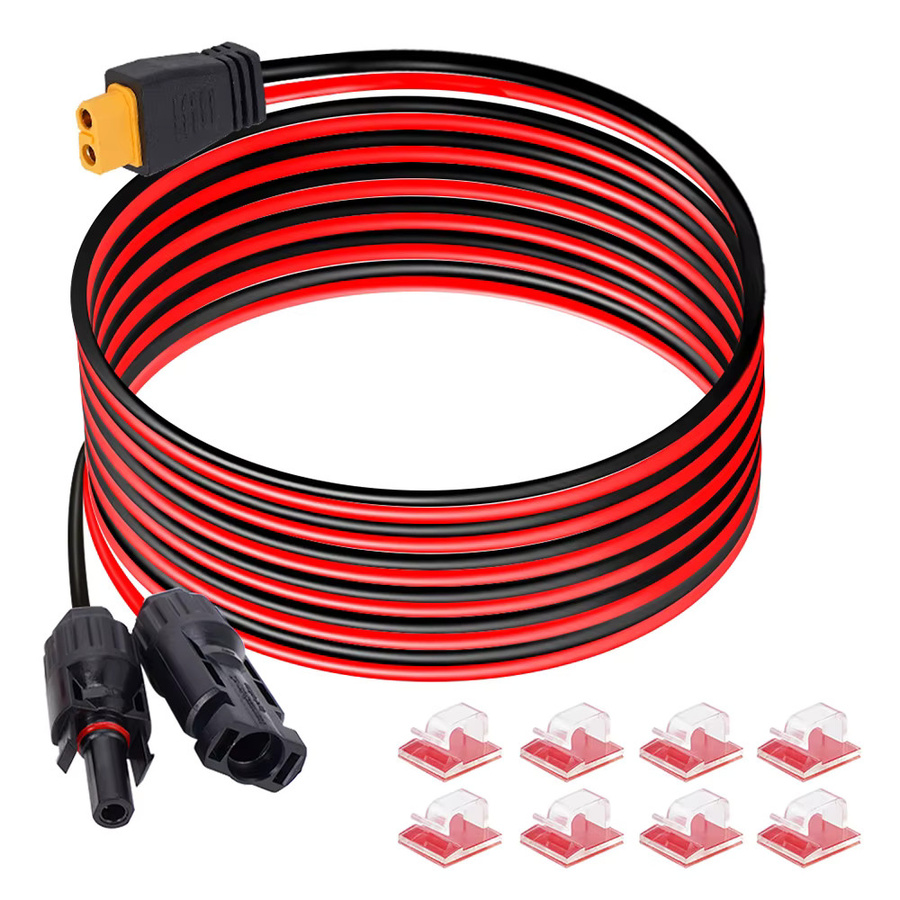 HulitTop XT60 Verlängerungskabel 12AWG mit 6m Länge und 8 Kabelklemmen für Auto, Motorrad und Solarpanel - Bild 7