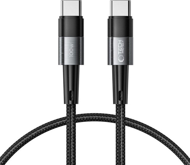 Tech-Protect Ultraboost USB-C Daten- und Ladekabel, 100W, Grau, 0,25m - Bild 1
