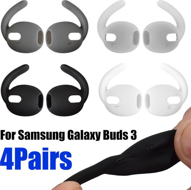 4-1 Paar Silikon-Ohrstöpsel für Samsung Galaxy Buds 3 in Schwarz - Bild 1