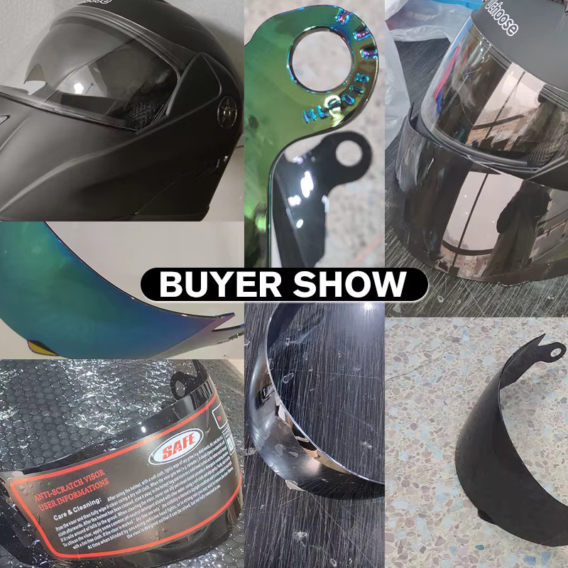 UCHOOSE Motorradhelm-Visier Set mit transparenten, schwarzen und silbernen Spiegellinsen für Facelift-Helme - Bild 3