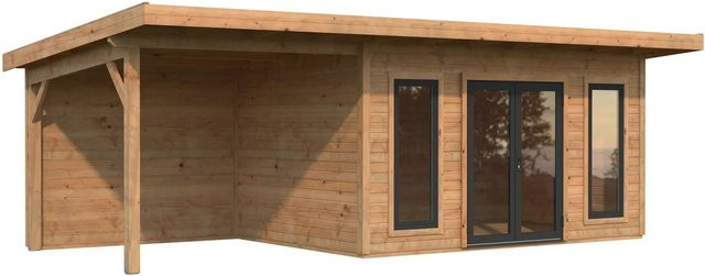 Palmako Holz-Gartenhaus Aurelia Pultdach in Braun mit Boden und modernem Design, B/T: 749 x 300 cm - Bild 1