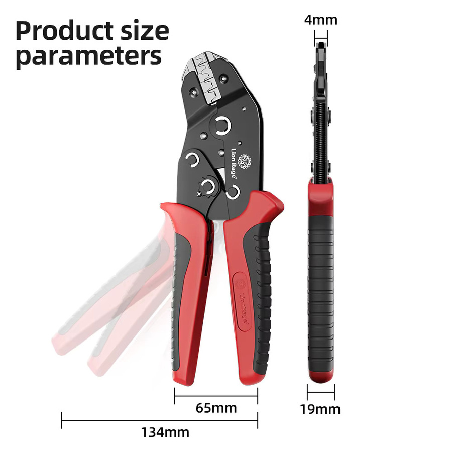 Lion Rage Crimp-Minenwerkzeug SN-68B Pro Drahtratszange in Rot für PH2.0/XH2.54/2.8/3.0/3.96/KF2510/JST Terminals, 0,08–1,5 mm2/AWG28–16 - Bild 5