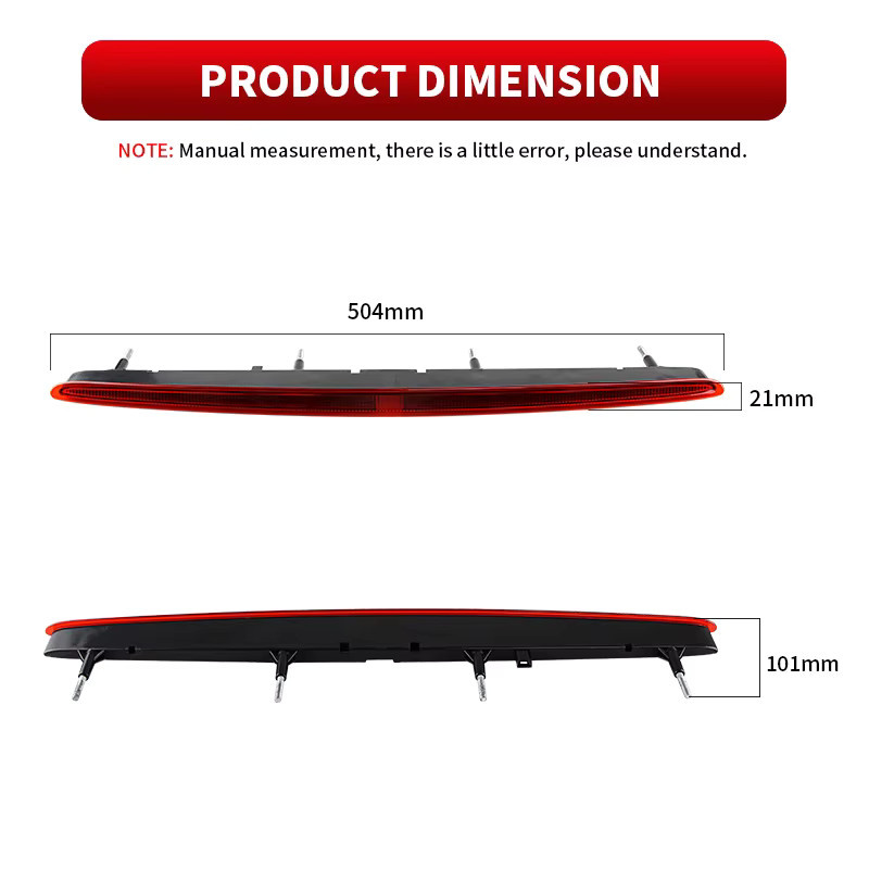 SAARMAT LED Bremslicht für BMW 1er Serie 128i 135i M E82 E88 (2007-2013), Hochmontierte hintere Bremsleuchte Rücklicht, Rot - Bild 2