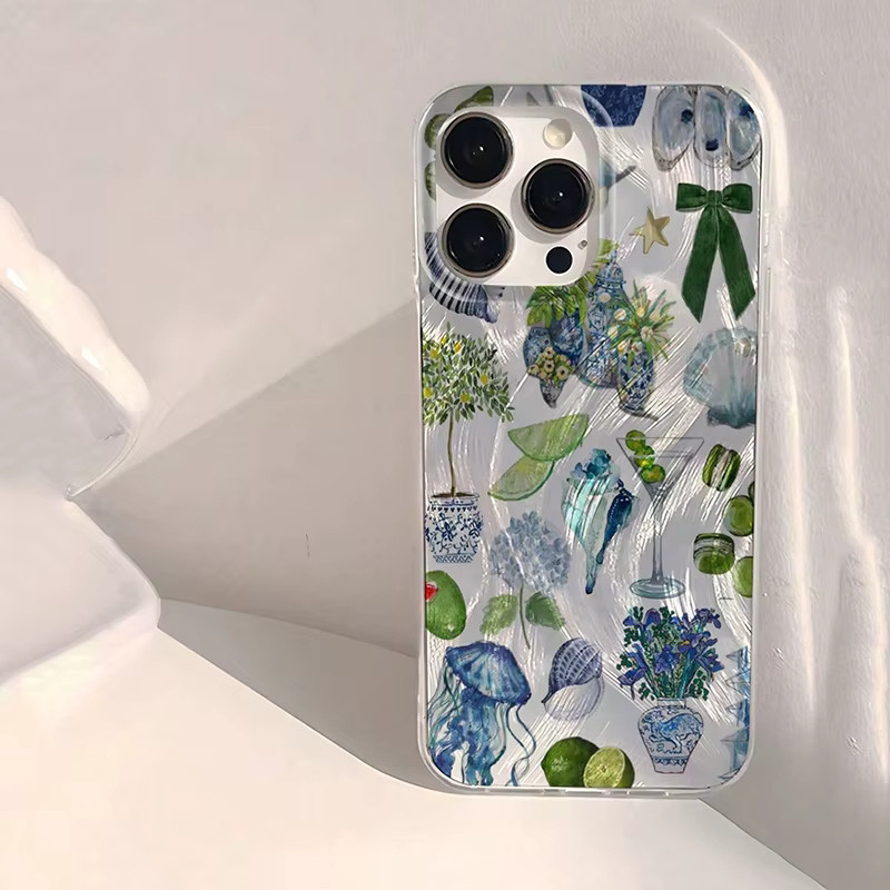 Handyhülle Beach Blue Ocean Element Lip Print für Apple iPhone 11 bis iPhone 17 Pro Max in Blau und Multicolour - Bild 1