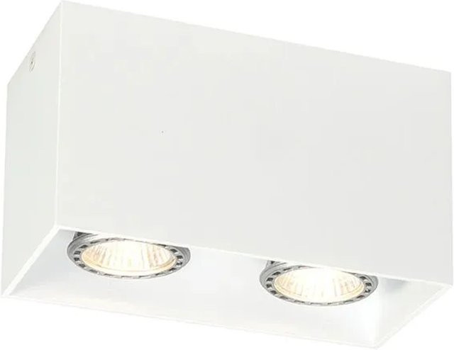 QAZQA Qubo Design-Aufbaustrahler Weiß, 2-flammig, GU10, dimmbar, Aluminium - Bild 1