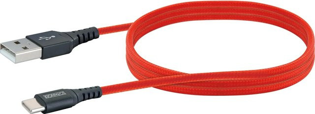 Schwaiger USB-C Sync & Ladekabel in Feuerrot, Länge: 1,2 m - Bild 1