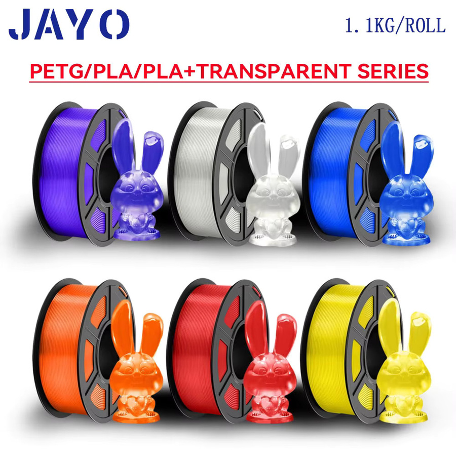 JAYO 3D-Drucker Filament Transparent 1,75 mm PETG PLA PLA Plus für FDM-Drucker - Bild 1