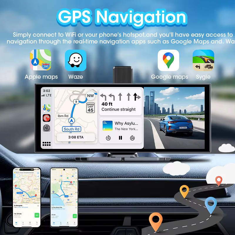 Develuck 4K Dashcam mit ADAS und Carplay Android Auto, 11,26 Zoll Frontkamera in Schwarz - Bild 4