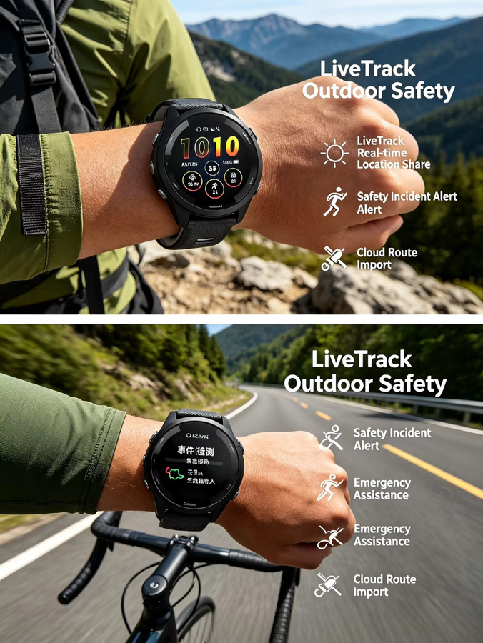 Garmin Forerunner 265 Amoled Laufuhr in Schwarz mit Herzfrequenzmessung, SpO2, Musik, NFC-Zahlungen, 5 ATM Wasserdichtigkeit sowie Trainings- und Schlaftracking - Bild 5