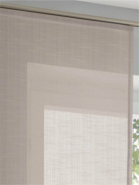 Schiebevorhang Heine Home in Beige, semi-transparent, 100% Polyester - Bild 1
